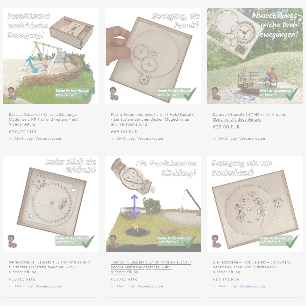 Eine Auswahl unserer Produkte aus der Kollektion BewegtBauen